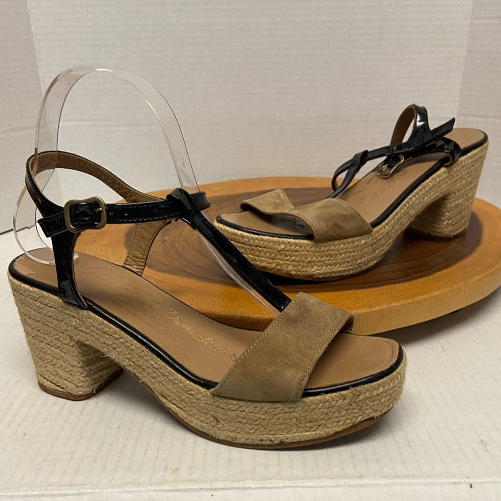 Gaimo Espadrilles Patent Leather Platform Heeled Sandals